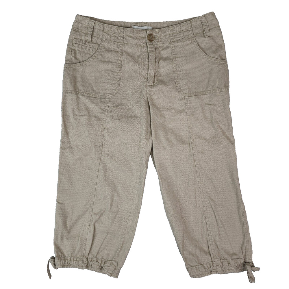 Merona Pants Capri Crop‎ Womens 4 Lightweight Thin Cotton Tan Brown